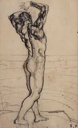 Male Act, Study for the Truth, n. 1901-02 (kynä ja intialainen muste paperille)