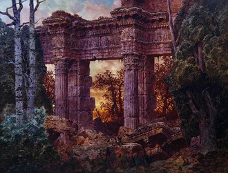 Roman Ruin at Twilight (öljy kankaalle)