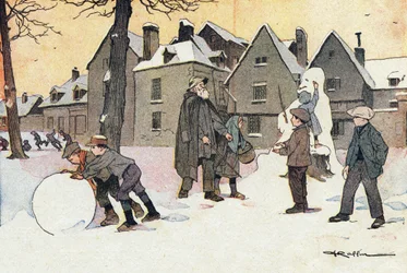 Snow, Lapsuuden kuvakirjassa, n. 1900 (kaiverrus)
