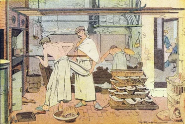 Leipuri, lapsuuden kuvakirjassa, n. 1900 (kaiverrus)