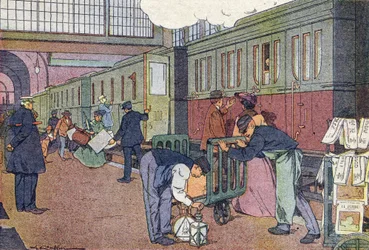 Asema, lapsuuden kuvakirjassa, n. 1900 (kaiverrus)