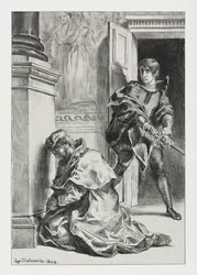 Hamlet: Hamlet yrittää tappaa kuningas, 1843.