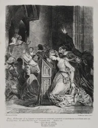 Kuvituksia Faustille: Marguerite kirkossa, 1828.