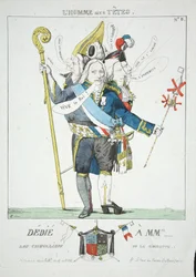 LHomme aux 6 Tetes, pub. 1815 (käsinvärinen kaiverrus)