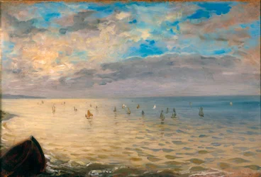 Meri nähtynä Dieppen korkeuksista. Eugene Delacroix (1798-1863) maalaus