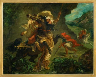 Tiger hunt (maalaus kankaalle)