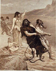 Kalastus järven rannalla
