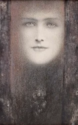 Naamio mustan verhon äärellä, 1892