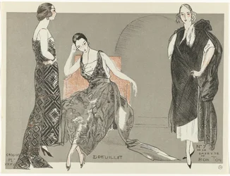 Gazette du Bon Ton, 1920 - nro 7, Croquis Pl. XXXV: Doeuillet (otsikko esineessä)
