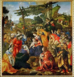 Maagien palvominen (tempera puulle)