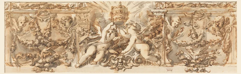 Piirustus, friisin koristelu, n. 1770.