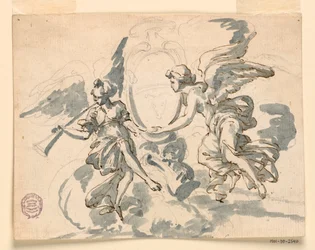 Piirustus, Prelaatin vaakuna, n. 1750.