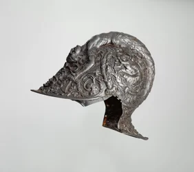 Burgonet, 1543 (teräs, kulta, tekstiili)