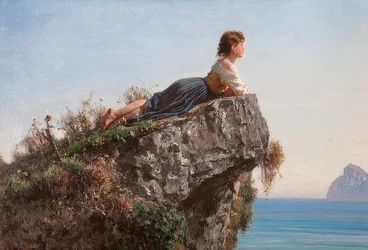 Tyttö kalliolla Sorrentossa. 1871