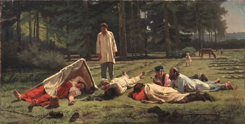 Lepo heinänkorjuussa, 1887