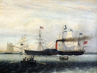 Britannia saapuu Bostonin satamaan, 1848