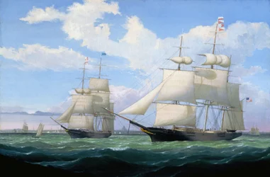 Laivat "Winged Arrow" ja "Southern Cross" Bostonin satamassa