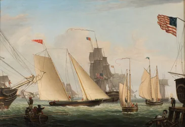 Vene Northern Light Bostonin satamassa, 1845