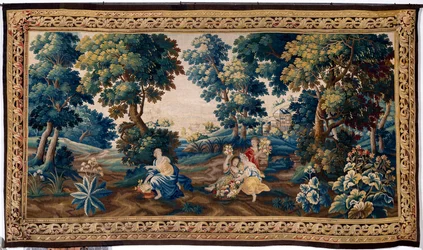 Flanderin kuvakudos. 1600-luvun loppu. Kirkon omaisuus Sint-Walburgakerk Oudenaarde (Sint-Walburgan dekaanikunta).