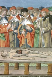Ms Hunter 9 f.36r Dissektio, De Medina Fen I. II, kirjoittanut Avicenna (980-1037)