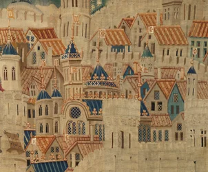 Seurakunnan kuvakudosmuseo (Pastrana Tapestriesin seurakuntamuseo). Flanderin kuvakudos. Tangerin valloitus (Tangerin valloitus, De inname van Tanger). Sarja Portugalin kuninkaan Alfonso I:n valloitukset. Tournai. Villa ja silkki