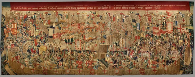 Seurakunnan kuvakudosmuseo (Pastrana Tapestriesin seurakuntamuseo). Flanderin kuvakudos. Asilan piiritys (Asilahin piiritys, De omsingeling van Arzila). Sarja Portugalin kuninkaan Alfonso I:n valloitukset. Tournai.