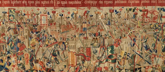 Seurakunnan kuvakudosmuseo (Pastrana Tapestriesin seurakuntamuseo). Flanderin kuvakudos. Ota Asilah (Take of Asilah, Assault on Asilah, De inname van Arzila). Sarja Portugalin kuninkaan Alfonso I:n valloitukset. Tournai.