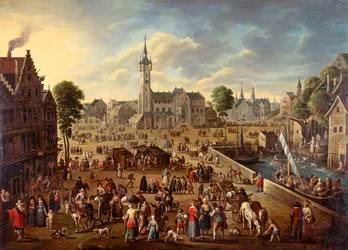 Kaupunkinäkymä Lierin pääaukiolle, noin 1620-1625