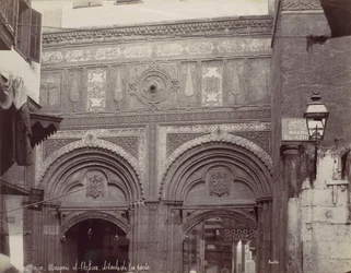 Kairo. El-Arharin moskeija, oven yksityiskohdat, 1870-luku.