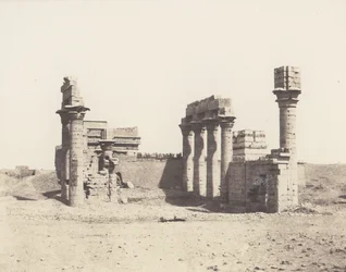 Erment Hermonthis, Vue Générale des Ruines -Temple et Mammisi, 1851-52, painettu 1853-54.