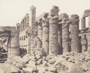 Karnak Thebes, Palatsi - Hypostyle Hall - Yleisnäkymä otettu pisteestä Q, 1851-52, painettu 1853-54.