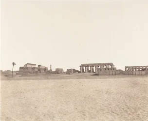 Louksor Thebes, yleinen näkymä raunioista, 1851-52, painettu 1853-54.