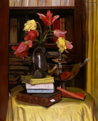 Stillleben mit Tulpen (Punaiset ja keltaiset tulppaanit)