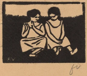 Kaksi tyttöä aluspaidoissa, 1893.