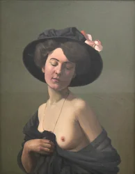 Nuori nainen mustassa hatussa, 1908
