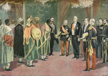 Felix Faure ja Abessinian Menelik 2:n suurlähettiläät.