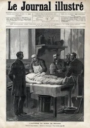 Paroni Jacques de Reinachin (1840-1892) ruumiinavaus vuonna 1892 - Meaullen kaiverrus "The Illustrous Journal" -julkaisussa 1892