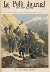 Vuoristojalkaväen sotilaat, Le Petit Journal -lehdestä, 21. maaliskuuta 1891.