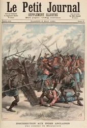 Manipurin taistelu, Le Petit Journal -lehdestä, 2. toukokuuta 1891 (värillinen kaiverrus).