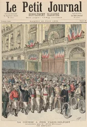 Road Race -kilpailun alku Pariisista Belfortiin, "Le Petit Journal", 18. kesäkuuta 1892
