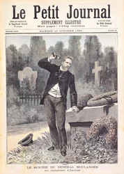Kenraali Georges Ernest Boulangerin (1837-91) itsemurha Ixellesin hautausmaalla, julkaisusta "Le Petit Journal", 10. lokakuuta 1891