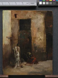 Kerjäläisiä ovella, 1870