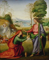 Noli me tangere - Pyhä Maria Magdaleena kohtaa Kristuksen hänen ylösnousemuksensa jälkeen ...