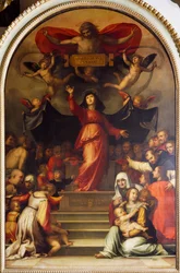 Armollinen neitsyt Bartolomeo della Portan, joka tunnetaan nimellä Fra Bartolomeo (1472-1517), maalaus.