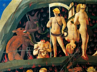 Viimeinen tuomio, Giovanni da Fiesole, joka tunnetaan nimellä Fra Angelico (noin 1400-1455), tempera puulla