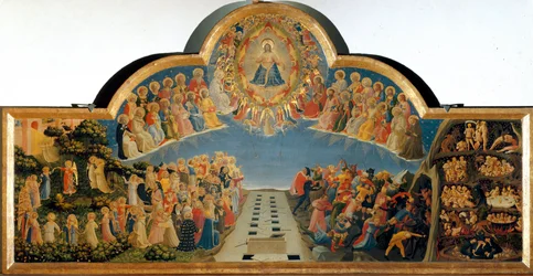 Guido di Pietron (tai Fra Giovanni da Fiesolen) Fra Angelicon tai il Beaton (1400-1455) viimeinen tuomio Detrempe puusta. Koko 105x210 cm San Marcon museo. Firenze