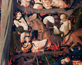 Viimeinen tuomio: Helvetti (tempera puulla