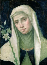 Pyhä Katariina Siena (1347-80) (tempera taulussa)