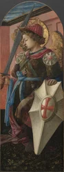 Paneeli triptyykistä: Arkkienkeli Mikael, 1458.