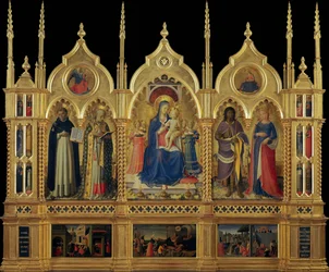 Maria lapsen ja pyhien kanssa Perugian alttaritaulu, noin 1437.